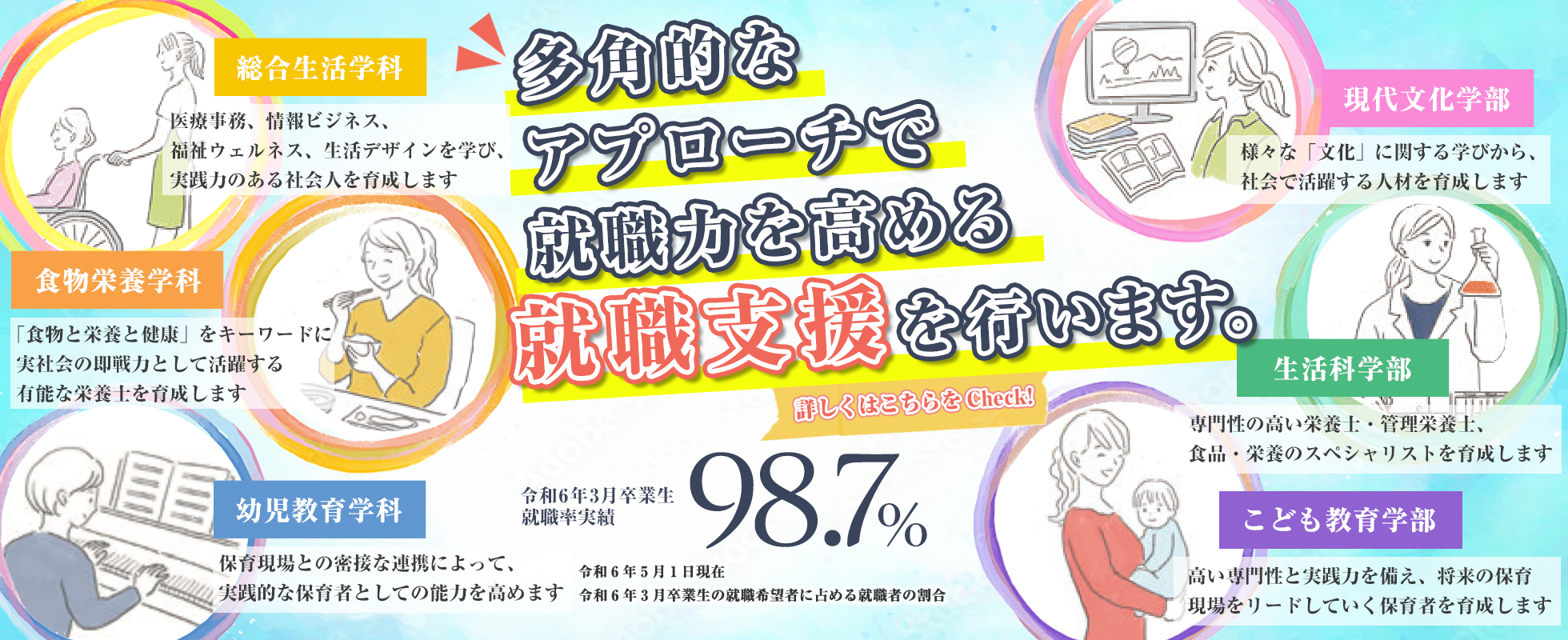 多角的なアプローチで就職力を高める就職支援を行います